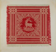Red and White Napkin (Deer Design)-ZYGR27128
