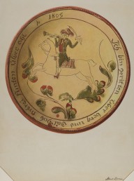 Plate with Soldier on Horseback-ZYGR15602