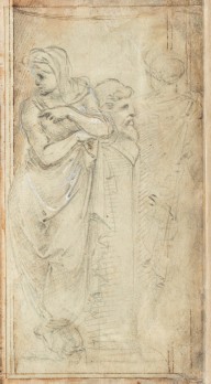 Two Draped Women Standing on Either Side of a Herm-ZYGR74988