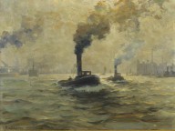 Paul Wolde-Zwei Dampfschlepper im Hamburger Hafen. Ca. 192030er Jahre.