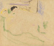 Ernst Ludwig Kirchner-Zwei liegende Akte. Um 1909.