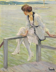 Edward Cucuel-Junge Frau am Starnberger See (Am Steeg). Um 19151920.