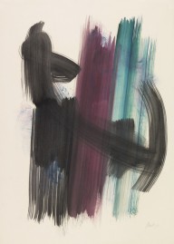 Fritz Winter-Komposition schwarz violett blau. 1964.
