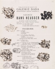 Tristan Tzara-Tzara, Tristan. - bGalerie Dada - Soiree Hans Heusser (Dada). Programm-Blatt zur Veran