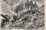 Ernst Ludwig Kirchner-B�ume am Berghang. 1919.