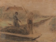 Max Liebermann-Zwei M�nner beim Ausbaggern eines holl�ndischen Kanals.  Um 1884.