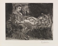 Pablo Picasso-Gar�on et dormeuse � la chandelle. 1934.