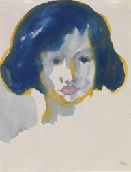 Emil Nolde-M�dchen mit blauem Haar. Ca. 19201925.