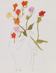 Andy Warhol-Hand and Flowers. 1957.