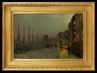 John Atkinson Grimshaw-Wet Moonlit Night (Clyde Shipping)  1883