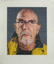 Chuck Close-Self-Portrait   Felt Hand Stamp  2012