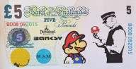 Banksy-“Currency Canvas – Mario & Copper”  Dismaland Souvenir  Lithograph on Canvas with COA  20