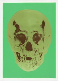 Damien Hirst-Viridian Leaf Green Chocolate Skull  2012