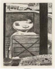Richard Diebenkorn-#31 from 41 Drypoints Etchings (Looking out at desk of artist's residence)  1965