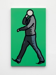 Julian Opie-Man in jumper with telephone.  2012