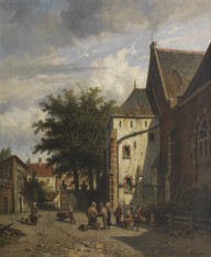 Adrianus Eversen-Achter de Westerkerk in Enkhuizen.  Wohl ca. 1880.