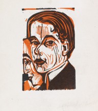 Ernst Ludwig Kirchner-Selbstbildnis mit Frauenprofil. 1926.