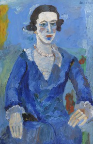 Andr� Lanskoy-Portrait d'une dame en robe bleue. Wohl um 1929.