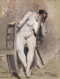 Koloman Moser-Weiblicher Akt im Atelier. 1892.