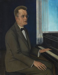 August Heitm�ller-Portr�t eines Mannes am Klavier. 1920s.