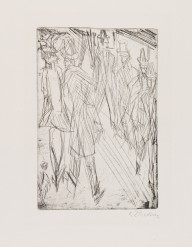 Ernst Ludwig Kirchner-Stra�enszene mit H�ndchen - Die Vor�bergehenden. 1914.