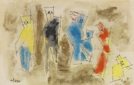Lyonel Feininger-Untitled (Six Figures). Um 1953.