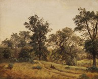 S�ddeutsch-Landschaft bei Bruck mit Reisigsammlerin. 1841.