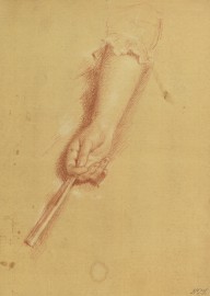 125251------A Lady's Forearm and Right Hand, Holding a Fan_Allan Ramsay