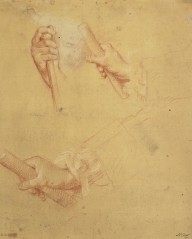 125253------Three Studies of a Right Hand, Holding a Baton_Allan Ramsay