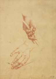 125366------A Man's Hands Holding a Stave. Copy after Pompeo Batoni_Allan Ramsay