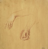 125368------A Left and a Right Hand, Hanging Down (possibly a Study for the Painting of Frances Bosc