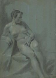 125377------Academic Drawing of a Seated Nude Woman_Allan Ramsay
