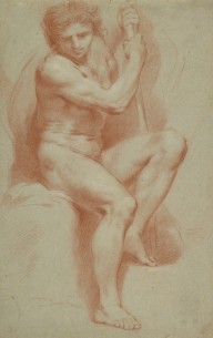 125390------A Seated Nude Man Seen from the Rear. Copy after a Painting by Pietro di Pietri_Allan Ra