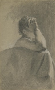 125391------Academic Drawing of a Seated Woman with her Head Leaning on her Hand_Allan Ramsay