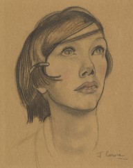 Head of a Girl (Study for 'Falling Leaves')-James Cowie